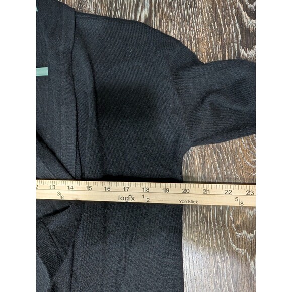 Halogen 100% cashmere long line open cardigan Sweater black striped women S 223 - Picture 6 of 7